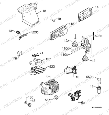 Взрыв-схема посудомоечной машины Zanussi ZDI6453X - Схема узла Electrical equipment 268